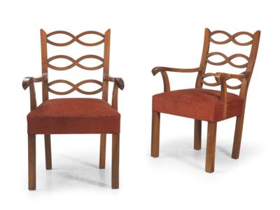 Hugo Gorge, a pair armchairs, designed c. 1925, executed by Kunst und Wohnung R. Lorenz GmbH, Vienna - Secese a umění 20. století