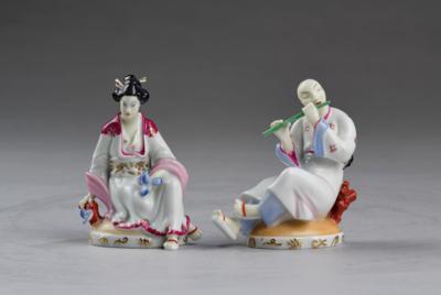 Mathilde Szendrö-Jaksch, ‘Chinese man’ and ‘Chinese woman’, model numbers 1578 and 1600, designed in 1926, executed by Vienna Porcelain Manufactory Augarten, after 1945 - Secese a umění 20. století