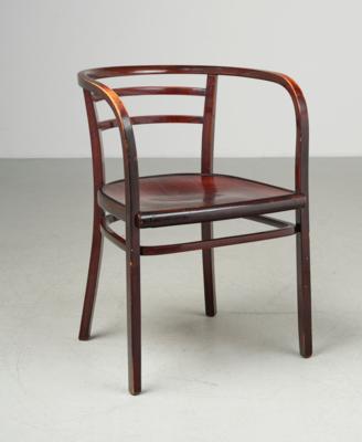 Otto Wagner (1841-1918), Armlehnstuhl aus der Postsparkasse, Wien, Modellnummer: 6516a, Entwurf: 1904/05, Ausführung: seit 1905, Firma Gebrüder Thonet, Wien, Aufnahme in das Beiheft des Kataloges: 1907 - Kleinode des Jugendstils & Angewandte Kunst des 20. Jahrhunderts