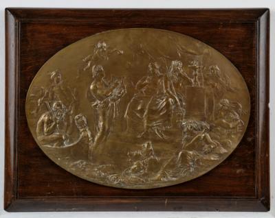 An oval bronze relief with a mythological scene - Jugendstil e arte applicata del XX secolo