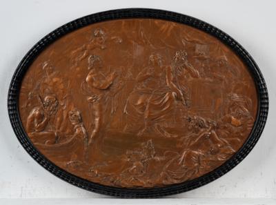 An oval copper relief with a mythological scene - Secese a umění 20. století