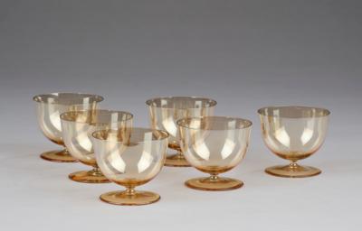 Six cognac glasses, in the manner of Josef Hoffmann, J. & L. Lobmeyr, Vienna, designed in around 1917 - Jugendstil e arte applicata del XX secolo
