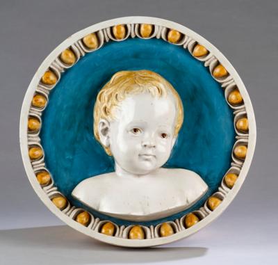 Tondo with a moulded bust of a boy, Felix Nanny, Munich, before 1900 - Jugendstil and 20th Century Arts and Crafts