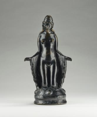 A bronze figure of a kneeling woman: love, beauty, life, bliss, c. 1920 - Jugendstil e arte applicata del 20 secolo