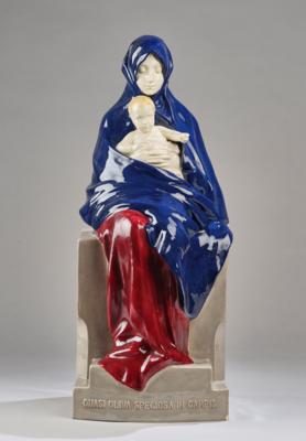 A tall sculpture: Madonna and Christ Child, model number 366, Wiener Kunstkeramische Werkstätte (WKKW), c. 1912/14 - Jugendstil and 20th Century Arts and Crafts