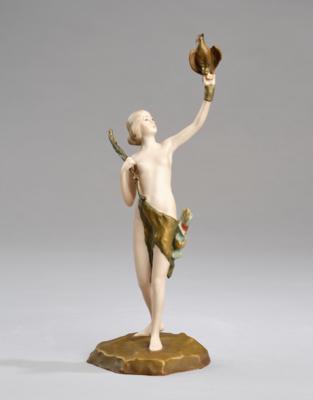 The goddess of the hunt, Diana, model number 4897, Austria, c. 1900 - Jugendstil e arte applicata del 20 secolo