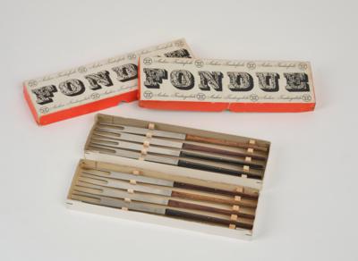 Carl Auböck, eight fondue forks in original boxes, model 1012, Neuzeughammer Ambosswerk, before 1960 - Secese a umění 20. století