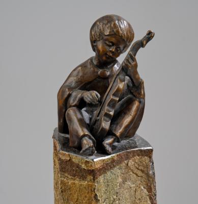 Helmut Bourger (Deutschland, 1929-1989), Bronzefigur: "Bassspieler", Modell: 08-6, um 1988 - Kleinode des Jugendstils & Angewandte Kunst des 20. Jahrhunderts