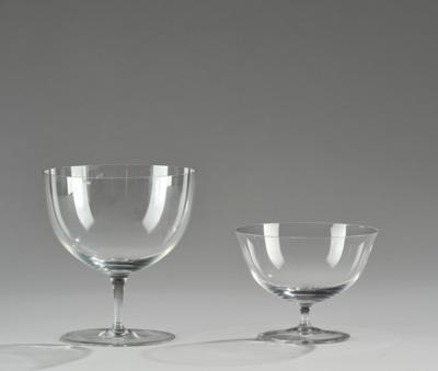 Oswald Haerdtl, twelve glasses from a table service, designed in 1924, executed by J. & L. Lobmeyr, Vienna - Jugendstil and 20th Century Arts and Crafts