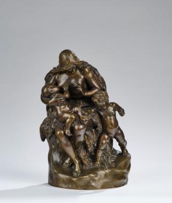 Arthur Kaan (Klagenfurt 1867-1940 Wien), Bronzeobjekt: Mutter mit zwei Knaben (Eva mit Kain und Abel), um 1900 - Kleinode des Jugendstils & Angewandte Kunst des 20. Jahrhunderts