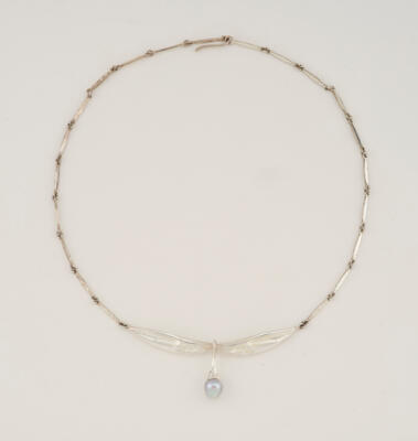 Collier aus Sterlingsilber mit Tahitiperle, Lapponia, Finnland, 1999 - Kleinode des Jugendstils & Angewandte Kunst des 20. Jahrhunderts