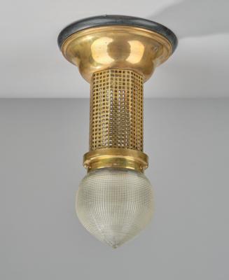 Deckenlampe aus Messing mit Gitterdekor, Entwurf: um 1900/1910 - Secese a umění 20. století