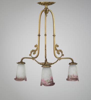 Dreiarmige Deckenlampe, Muller Fréres, Luneville, um 1930 - Kleinode des Jugendstils & Angewandte Kunst des 20. Jahrhunderts