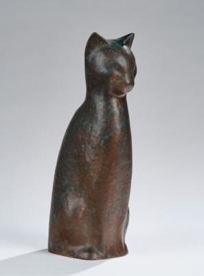 Hohes Keramikobjekt: sitzende Katze, um 1920/30 - Kleinode des Jugendstils & Angewandte Kunst des 20. Jahrhunderts