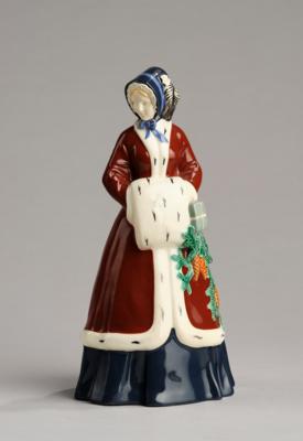 Johanna Meier-Michel, kleine Jahreszeitenfigur "Winter", Modellnummer: 1373, Wiener Kunstkeramische Werkstätte (WKKW), um 1912/14 - Jugendstil e arte applicata del XX secolo