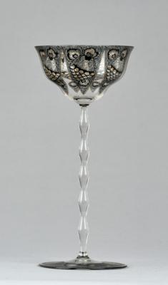 Karl Massanetz (Steinschönau 1890-1918 Lämmerle), a Rhine wine glass, Werkstatt Karl Massanetz, Steinschönau, for J. & L. Lobmeyr, Vienna, 1914 - Jugendstil e arte applicata del XX secolo