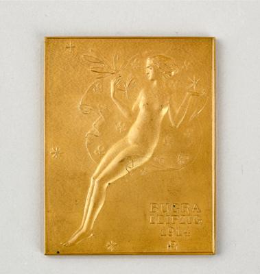 Michael Powolny, a plaquette for the International Exhibition of Book Industry and Graphic Arts (BUGRA), Leipzig, Austrian House, 1914; the cast executed by Wiener Werkstätte, 1914 - Jugendstil and 20th Century Arts and Crafts