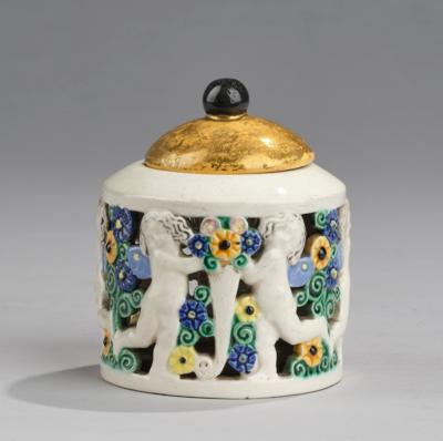 Michael Powolny, an inkwell with running putti, WK model number 158a, model 1907/10, executed by Vereinigte Wiener und Gmundner Keramik, 1917-23 - Jugendstil and 20th Century Arts and Crafts