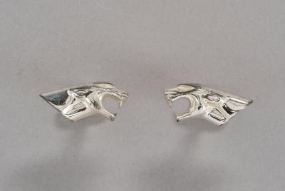 A pair of sterling silver cufflinks with panther head, Fühner  &  Asmuss, Pforzheim - Jugendstil and 20th Century Arts and Crafts