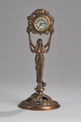 Tisch- bzw. Kaminuhr mit einer Frauenfigur, um 1900/1920 - Jugendstil e arte applicata del XX secolo