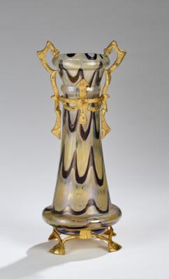 Vase mit Messingmontierung, Wilhelm Kralik Sohn, Eleonorenhain, um 1900 - Jugendstil and 20th Century Arts and Crafts