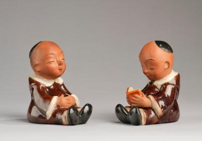 Walter Bosse, a pair book ends in the form of seated monks, Vienna, 1947-51 - Secese a umění 20. století