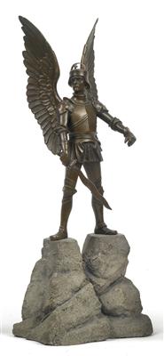 Bronzestatuette eines geflügelten Ritters - Starožitné zbran?