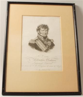 Gerahmte und verglaste, unkolorierte Lithographie, - Armi d'epoca, uniformi e militaria