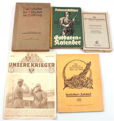 Konvolut von 6 Broschüren und Heften militärischen Inhalts: - Starožitné zbran?