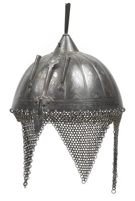 Persischer Helm (Kulah Khud) und Rundschild, - Historische Waffen, Uniformen, Militaria