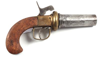 Perkussionspistole mit Drehlauf, - Antique Arms, Uniforms and Militaria