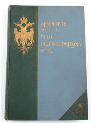 Buch 'Geschichte des k. u. k. Feldjäger-Bataillons Nr. 13', - Armi d'epoca, uniformi e militaria