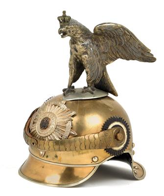 Helm Muster 1889 für Mannschaften der preußischen Kürassierregimenter Garde du Corps oder Gardekürassierregiment, - Starožitné zbraně