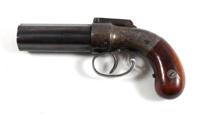 A pepper-box revolver, - Antique Arms, Uniforms and Militaria