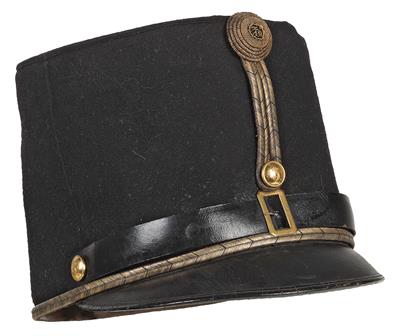 Schwarze steife Kappe für Offiziere des k. u. k. Sappeur-Bataillons Nr. 3, - Historische Waffen, Uniformen, Militaria