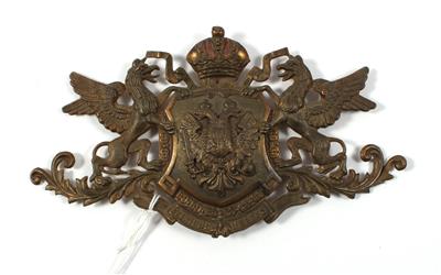 Vergoldetes, stark patiniertes Metallemblem, - Armi d'epoca, uniformi e militaria