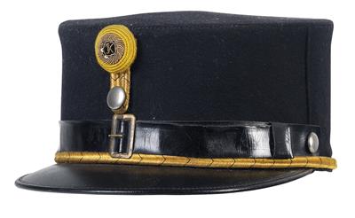 Schwarze steife Kappe für Offiziere der k. u. k. Armee - Armi d'epoca, uniformi e militaria