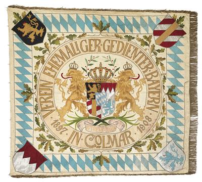 Kriegervereinsfahne "VEREIN EHEMALIGER GEDIENTER BAYERN IN COLMAR" - Antique Arms, Uniforms and Militaria