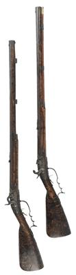 Perkussionsbüchsenpaar, - Antique Arms, Uniforms and Militaria