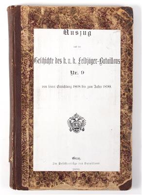 Auszug aus der Geschichte des k. u. k. Feldjäger-Bataillons Nr. 9, - Armi d'epoca, uniformi e militaria