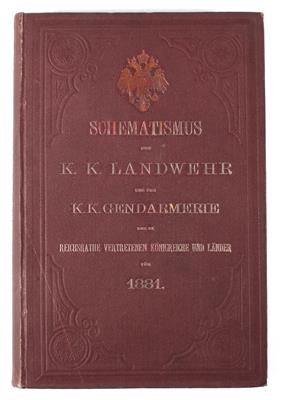 Schematismus der k. k. Landwehr und k. k. Gendarmerie 1881, - Historische Waffen, Uniformen, Militaria