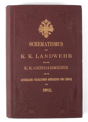 Schematismus der k. k. Landwehr und k. k. Gendarmerie 1912, - Antique Arms, Uniforms and Militaria