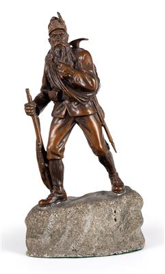 Statuette darstellend einen Tiroler Standschützen aus dem 1. Weltkrieg, - Antique Arms, Uniforms and Militaria