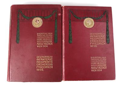Bücher 2 Stück: Geschichte des k. u. k. Infanterieregimentes Fzm. Erzherzog Friedrich Nr 52, - Historische Waffen, Uniformen, Militaria