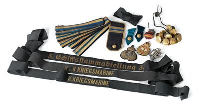 Konvolut k. u. k. Kriegsmarine: - Armi d'epoca, uniformi e militaria