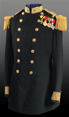 Waffenrock und Epauletten eines Kontreadmirals kleiner, - Historische Waffen, Uniformen, Militaria