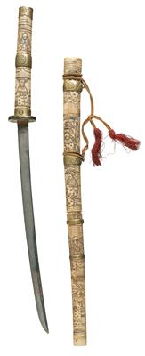 Wakizashi in Elfenbeinmontierung, - Armi d'epoca, uniformi e militaria