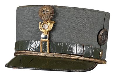 Feldgraue steife Kappe für einen Offizier eines Tiroler Kaiserschützenregiments, - Historische Waffen, Uniformen, Militaria - Schwerpunkt österreichische Gendarmerie und Polizei