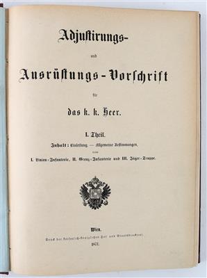 Buch 'Adjustierungs- und Ausrüstungsvorschrift für das k. k. Heer', - Armi d'epoca, uniformi e militaria