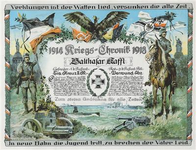 Farbdruck Kriegs-Chronik 1914 1918, - Antique Arms, Uniforms and Militaria